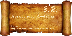 Brandschott Rovéna névjegykártya